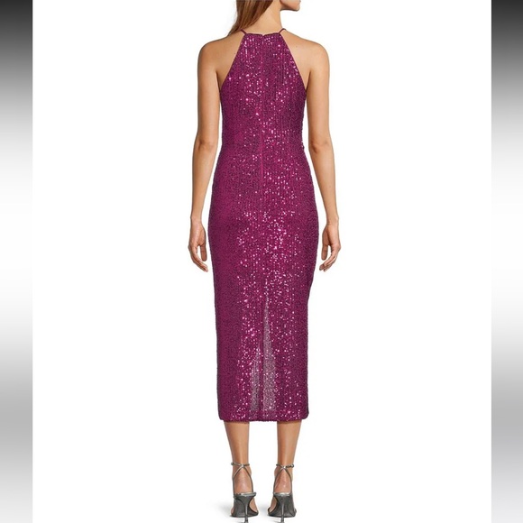 NWT Belle Badgley Mischka
Isabella Sequin Mock Neck Sleeveless Pencil Dress - Picture 3 of 9